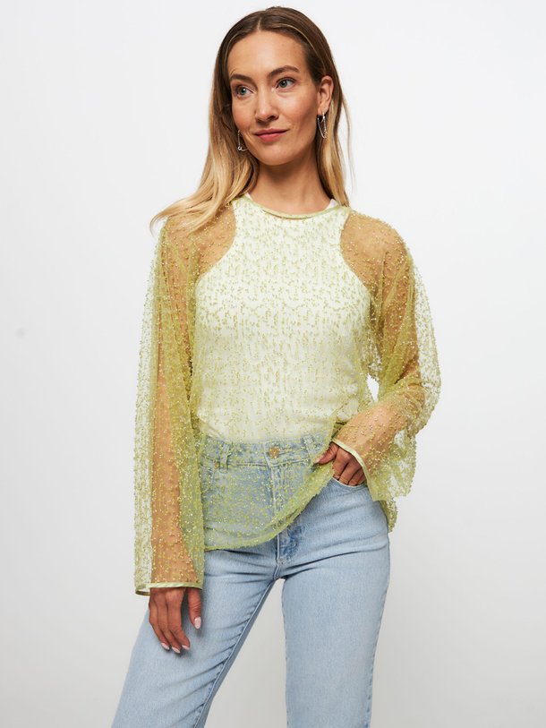 Ontdek de Samally geweven mesh top met pailletten van Samsoe Samsoe in de kleur limegroen bij Orangebag. Op werkdagen voor 21:45 besteld, morgen in huis.