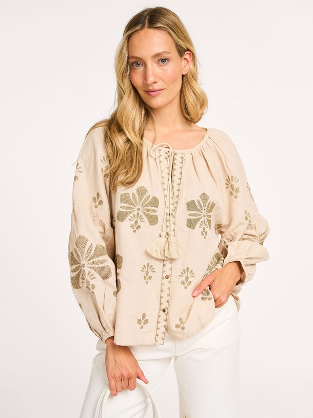 Ontdek de Katoen/linnenmix blouse van Summum in de kleur beige bij Orangebag. Op werkdagen voor 21:45 besteld, morgen in huis.