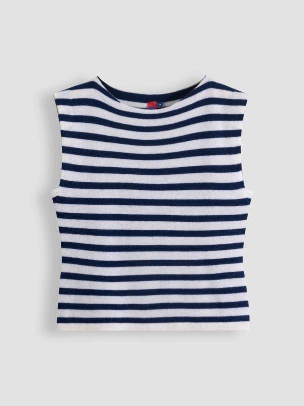 Ontdek de Venice cashmere top met gestreept dessin van NoName in de kleur donkerblauw bij Orangebag. Op werkdagen voor 21:45 besteld, morgen in huis.