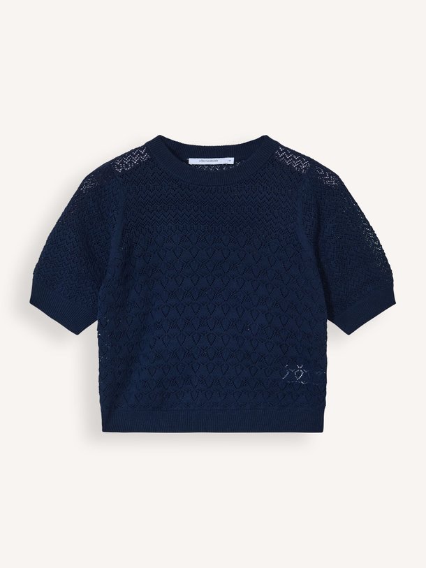 Ontdek de Dulce katoenmix opengewerkte top van La Fee Maraboutee in de kleur donkerblauw bij Orangebag. Op werkdagen voor 21:45 besteld, morgen in huis.