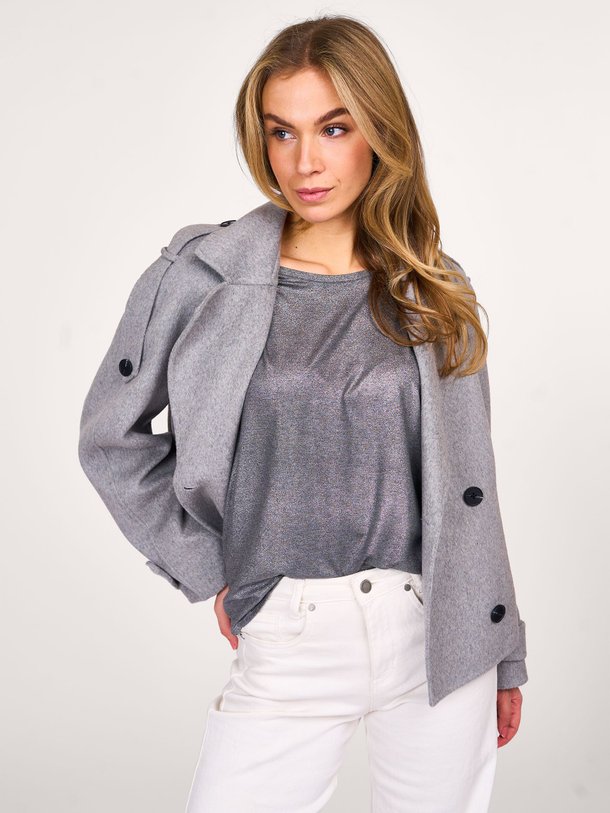 Ontdek de M014 Viscosemix T-shirt met lurex van Majestic Filatures in de kleur zilverkleur bij Orangebag. Op werkdagen voor 21:45 besteld, morgen in huis.