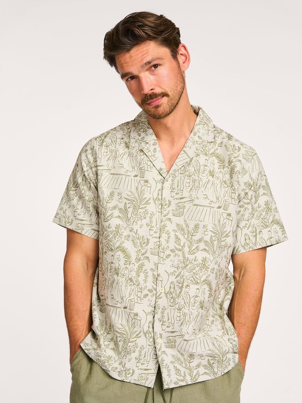 Ontdek de Lesley katoenmix overhemd met dessin van Les Deux in de kleur beige bij Orangebag. Op werkdagen voor 21:45 besteld, morgen in huis.