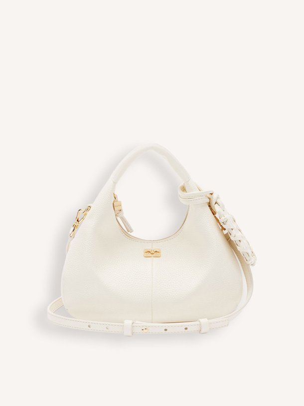Ontdek de Hobo mini leatherlook schouder-/handtas van Ganni in de kleur Off-white bij Orangebag. Op werkdagen voor 21:45 besteld, morgen in huis.