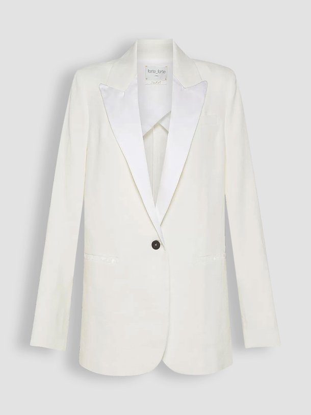 Ontdek de Linnen blazer van forte_forte in de kleur ecru bij Orangebag. Op werkdagen voor 21:45 besteld, morgen in huis.