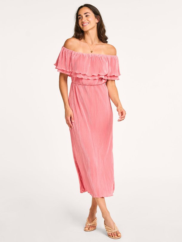 Ontdek de Bonne geweven off shoulder plissé jurk van Freebird in de kleur koraal bij Orangebag. Op werkdagen voor 21:45 besteld, morgen in huis.
