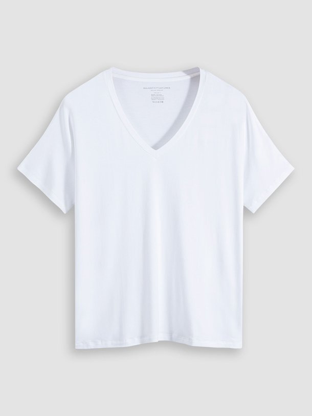 Majestic Filatures M001 Soft Touch - Viscosemix Jersey Top - Wit Ontdek de M001 Soft Touch viscosemix jersey top van Majestic Filatures in de kleur wit bij Orangebag. Op werkdagen voor 21:45 besteld, morgen in huis.