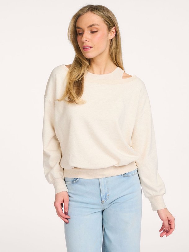 Ontdek de Katoenmix sweater van Yaya in de kleur Beige bij Orangebag. Op werkdagen voor 21:45 besteld, morgen in huis.