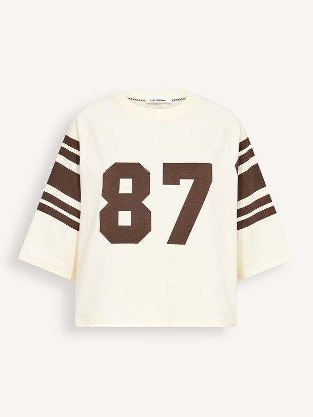 Ontdek de Ely katoenmix T-shirt met print van Co'Couture in de kleur Bruin bij Orangebag. Op werkdagen voor 21:45 besteld, morgen in huis.