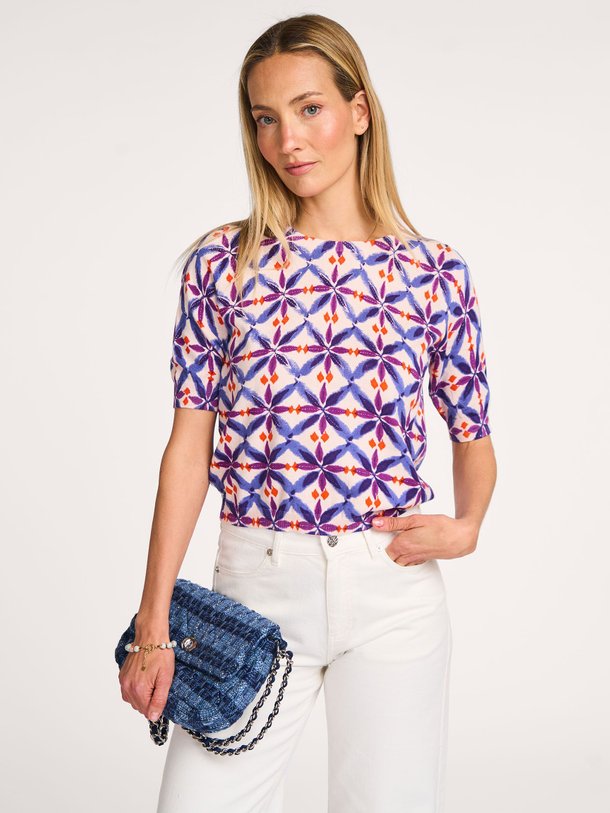 Ontdek de Darius katoenen top met print van La Fee Maraboutee in de kleur paars bij Orangebag. Op werkdagen voor 21:45 besteld, morgen in huis.