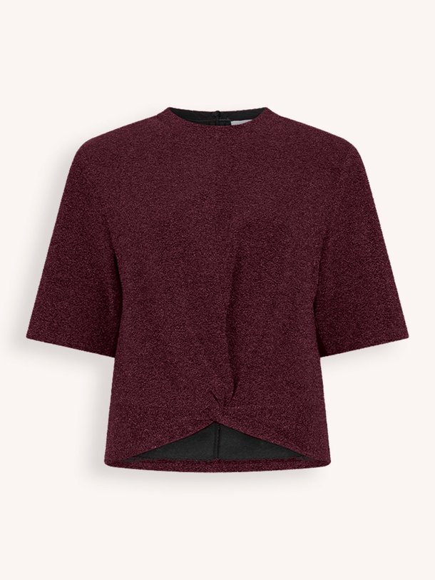 Ontdek de Fantina jersey lurex top van Dante 6 in de kleur Bordeauxrood bij Orangebag. Op werkdagen voor 21:45 besteld, morgen in huis.