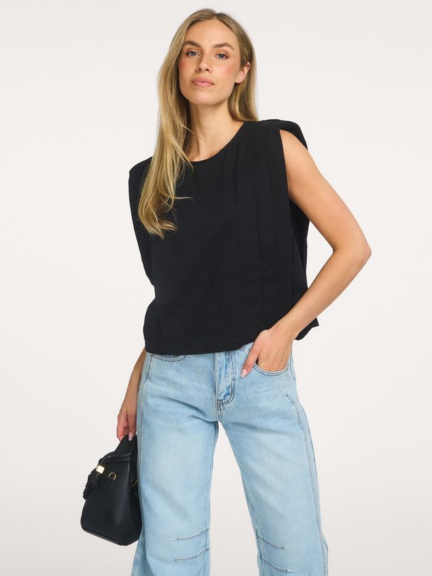 Ontdek de Zelli katoenen top van Co'Couture in de kleur Zwart bij Orangebag. Op werkdagen voor 21:45 besteld, morgen in huis.