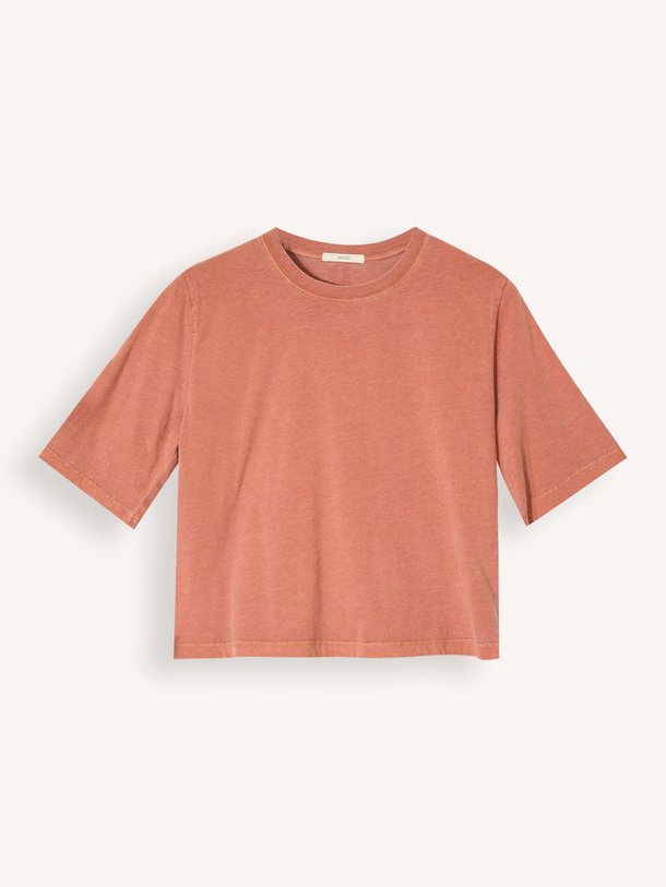 Ontdek de Sergio katoenen T-shirt van Sessun in de kleur Terracotta bij Orangebag. Op werkdagen voor 21:45 besteld, morgen in huis.