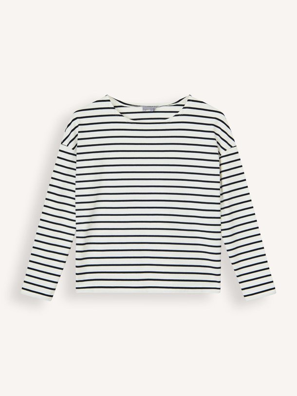 Ontdek de Katoenen gestreepte longsleeve van No Man's Land in de kleur Donkerblauw bij Orangebag. Op werkdagen voor 21:45 besteld, morgen in huis.