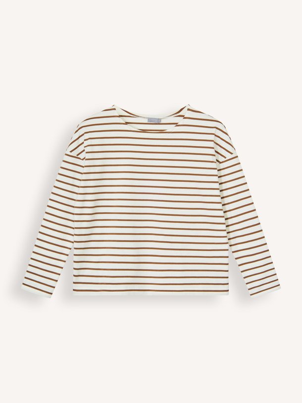 Ontdek de Katoenen gestreepte longsleeve van No Man's Land in de kleur Bruin bij Orangebag. Op werkdagen voor 21:45 besteld, morgen in huis.
