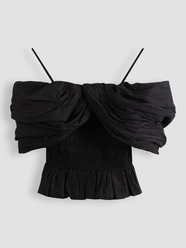 Sea New York Loren - Geweven Gesmockte Off Shoulder Top - Zwart Ontdek de Loren geweven gesmockte off shoulder top van Sea New York in de kleur zwart bij Orangebag. Op werkdagen voor 21:45 besteld, morgen in huis.