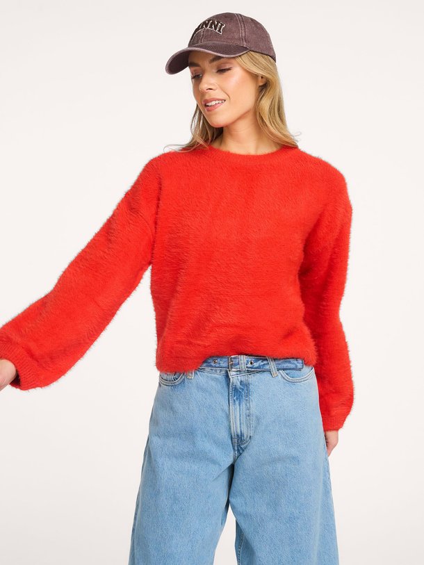 Ontdek de Robinson fijngebreide trui van Frnch in de kleur Rood bij Orangebag. Op werkdagen voor 21:45 besteld, morgen in huis.