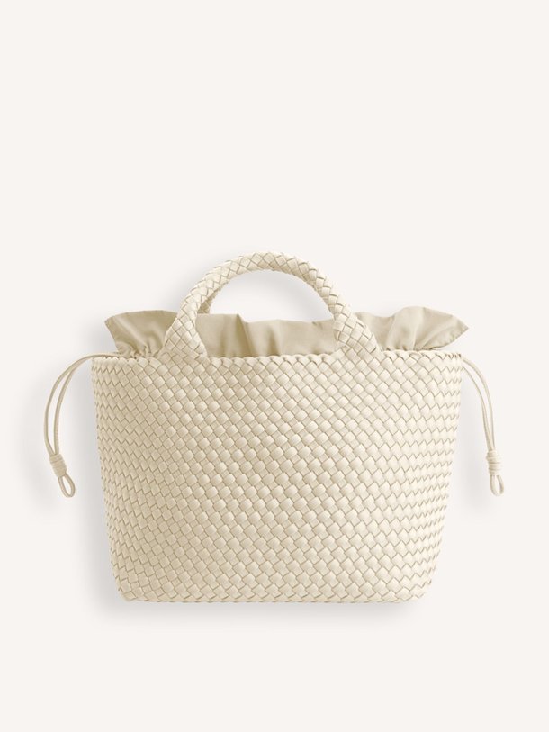Ontdek de Gevlochten handtas medium van Marrea in de kleur off-white bij Orangebag. Op werkdagen voor 21:45 besteld, morgen in huis.
