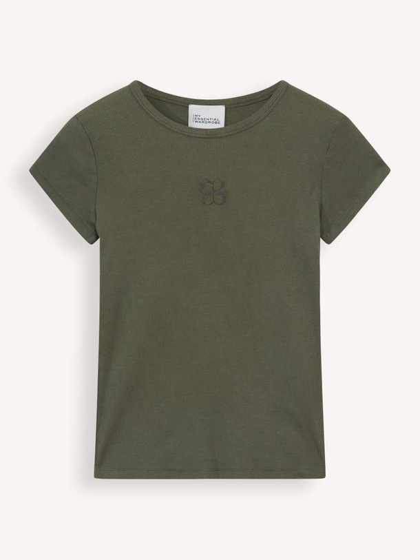Ontdek de Mandy katoenmix logo rib T-shirt van My Essential Wardrobe in de kleur groen bij Orangebag. Op werkdagen voor 21:45 besteld, morgen in huis.