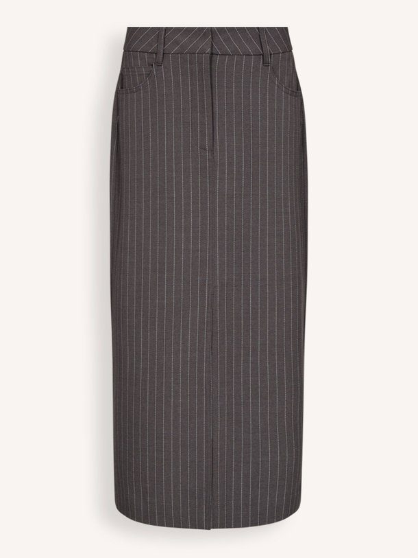 Ontdek de Tailor viscosemix rok met krijtstreep van Copenhagen Muse in de kleur grijs bij Orangebag. Op werkdagen voor 21:45 besteld, morgen in huis.