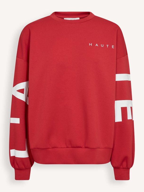 Ontdek de Katoenmix logo sweater van Haute L'Amitié in de kleur Rood bij Orangebag. Op werkdagen voor 21:45 besteld, morgen in huis.