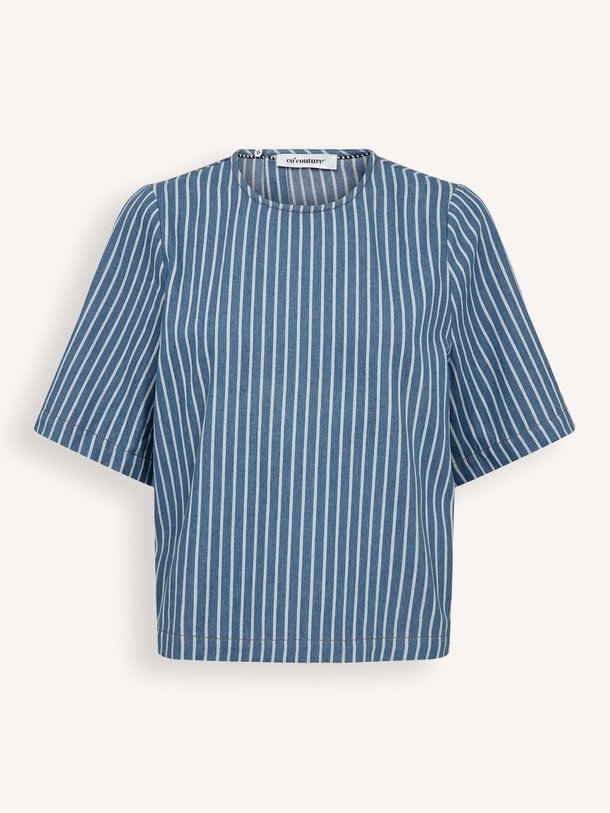 Ontdek de Aletta katoenmix gestreepte top van Co'Couture in de kleur Blauw bij Orangebag. Op werkdagen voor 21:45 besteld, morgen in huis.