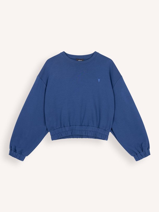 Ontdek de Katoenmix cropped logo sweater van Alix The Label in de kleur Donkerblauw bij Orangebag. Op werkdagen voor 21:45 besteld, morgen in huis.