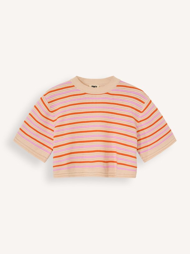 Ontdek de Anicia katoenen top met gestreept dessin van Frnch in de kleur oranje bij Orangebag. Op werkdagen voor 21:45 besteld, morgen in huis.
