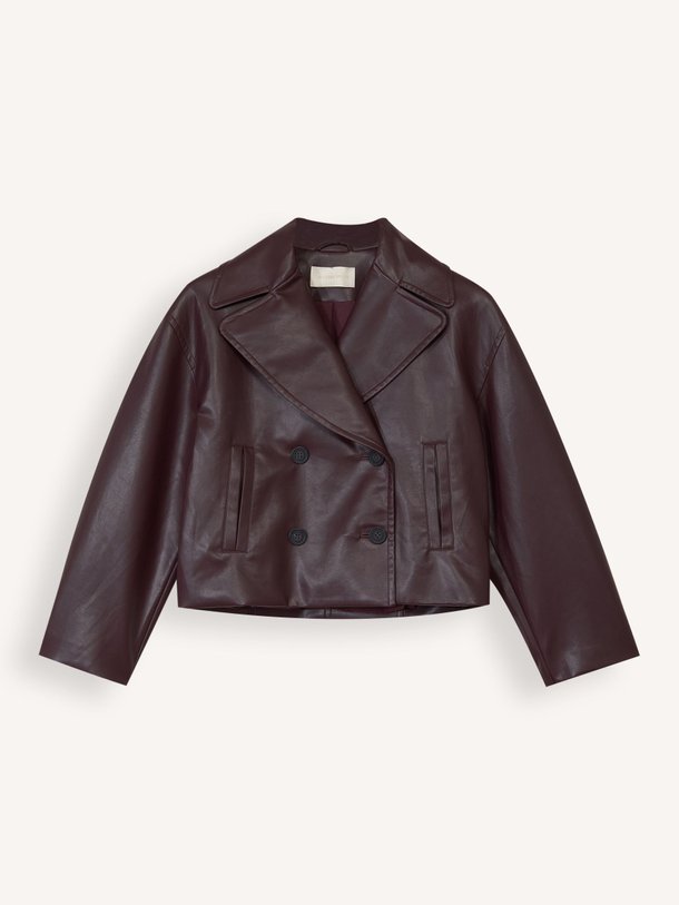 Ontdek de Carlin leatherlook jack van Vanessa Bruno in de kleur bordeauxrood bij Orangebag. Op werkdagen voor 21:45 besteld, morgen in huis.