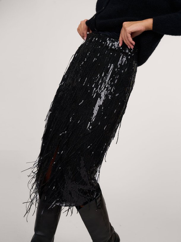 Ontdek de Maddox geweven rok met pailletten van Co'Couture in de kleur zwart bij Orangebag. Op werkdagen voor 21:45 besteld, morgen in huis.