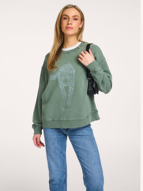 Ontdek de Soma katoenen sweater met print van Lala Berlin in de kleur Groen bij Orangebag. Op werkdagen voor 21:45 besteld, morgen in huis.