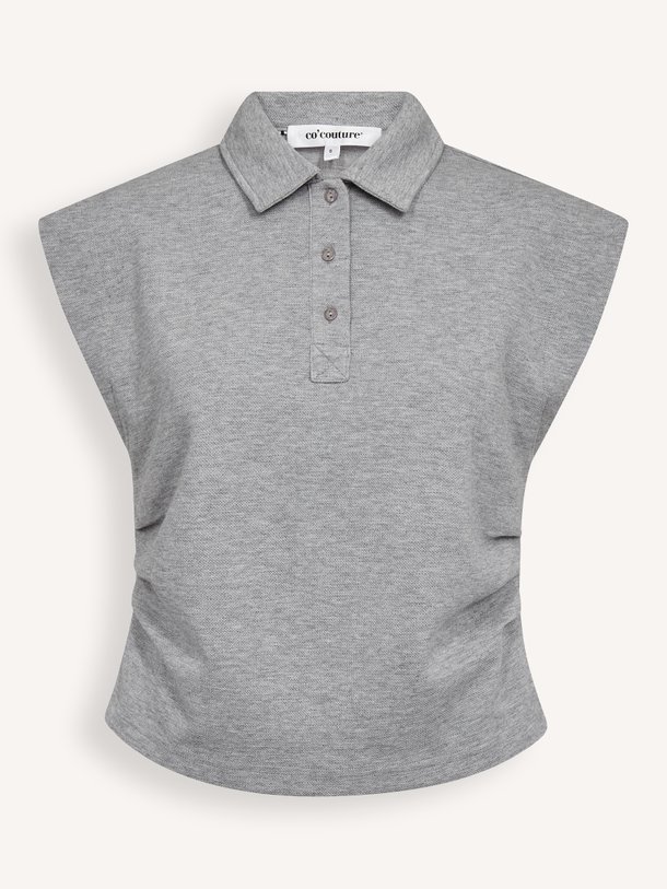 Ontdek de Sida katoenmix polo top van Co'Couture in de kleur Grijs bij Orangebag. Op werkdagen voor 21:45 besteld, morgen in huis.