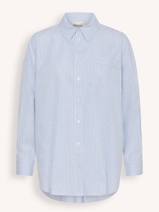 Ontdek de Feline organic cotton blouse van My Essential Wardrobe in de kleur Lichtblauw bij Orangebag. Op werkdagen voor 21:45 besteld, morgen in huis.