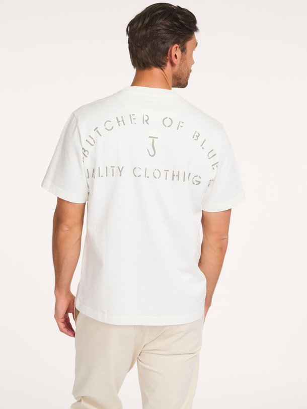 Ontdek de Organic cotton T-shirt met print van Butcher of Blue in de kleur Off-white bij Orangebag. Op werkdagen voor 21:45 besteld, morgen in huis.