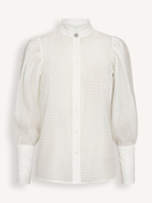 Ontdek de Orion katoenmix blouse met dessin van Co'Couture in de kleur wit bij Orangebag. Op werkdagen voor 21:45 besteld, morgen in huis.
