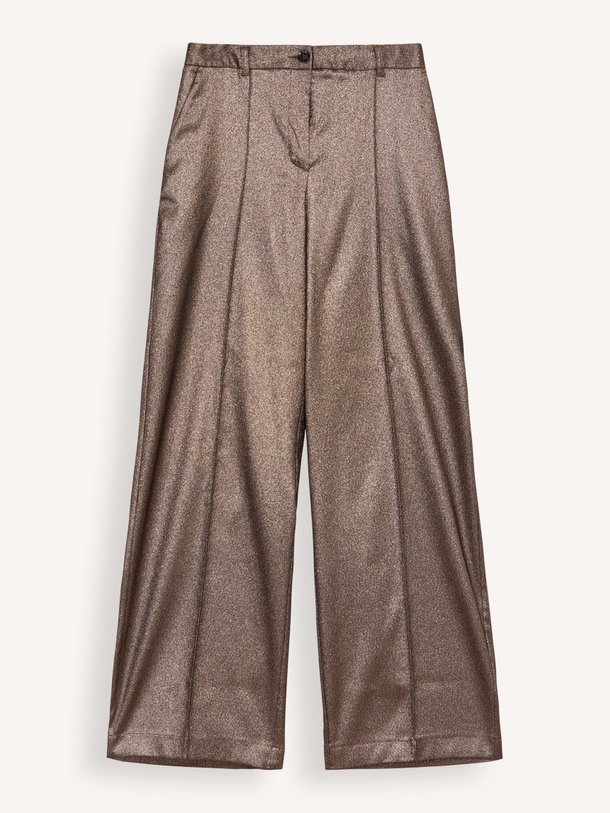 Ontdek de Viscosemix wide leg broek met lurex van Summum in de kleur brons bij Orangebag. Op werkdagen voor 21:45 besteld, morgen in huis.