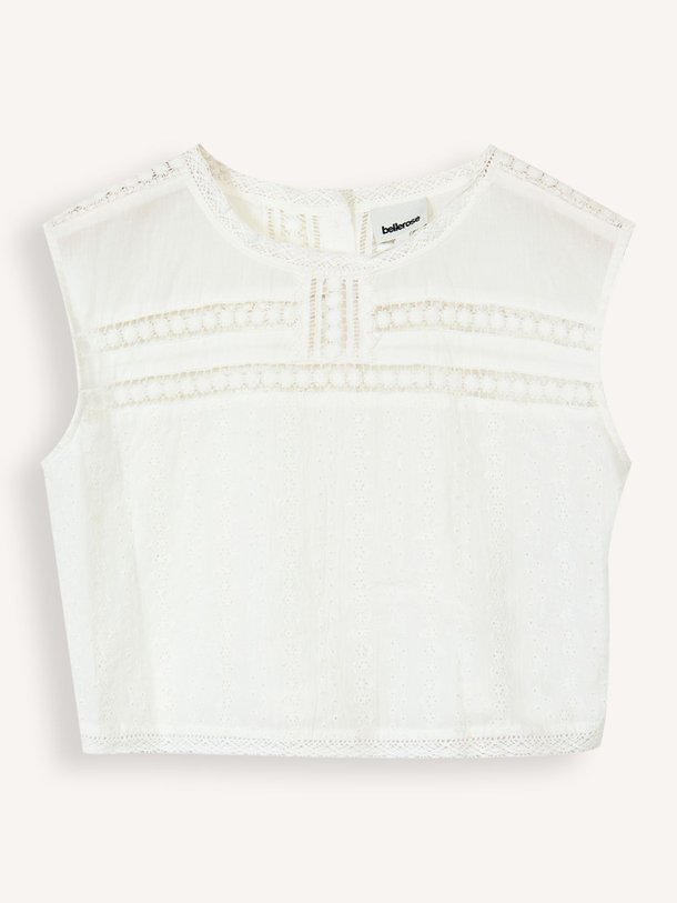 Ontdek de Donna katoenen top met broderie van Bellerose in de kleur Wit bij Orangebag. Op werkdagen voor 21:45 besteld, morgen in huis.