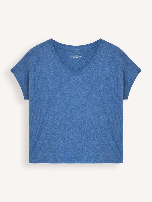 Ontdek de M007 organic cotton T-shirt van Majestic Filatures in de kleur Blauw bij Orangebag. Op werkdagen voor 21:45 besteld, morgen in huis.