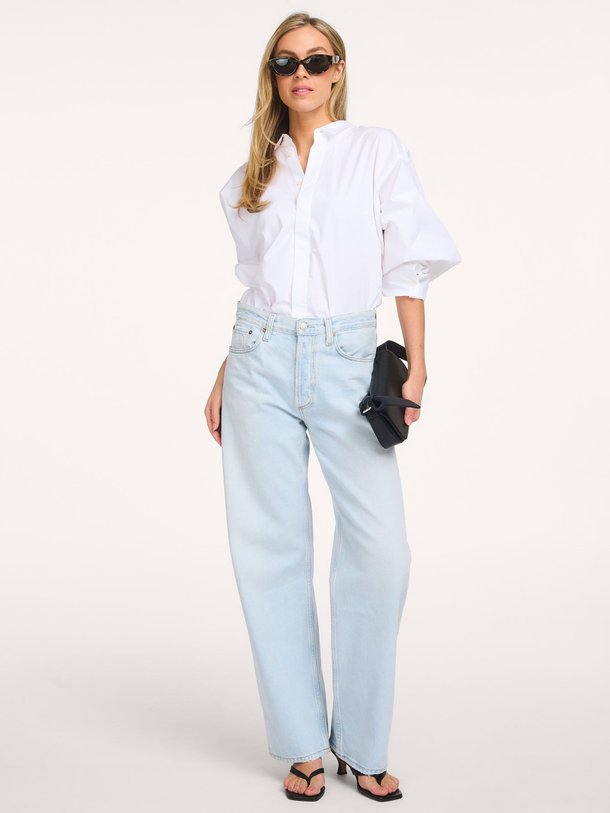 Ontdek de Arc mid waist loose fit non-stretch jeans van Agolde in de kleur Lichtblauw bij Orangebag. Op werkdagen voor 21:45 besteld, morgen in huis.