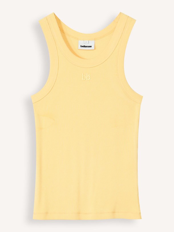 Ontdek de Fikas viscosemix rib tanktop van Bellerose in de kleur Geel bij Orangebag. Op werkdagen voor 21:45 besteld, morgen in huis.