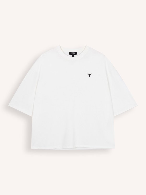 Ontdek de Katoenen logo T-shirt van Alix The Label in de kleur Off-white bij Orangebag. Op werkdagen voor 21:45 besteld, morgen in huis.