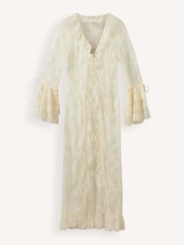 Ontdek de Anastasia geweven kanten kimono van Sofie Schnoor in de kleur Off-white bij Orangebag. Op werkdagen voor 21:45 besteld, morgen in huis.