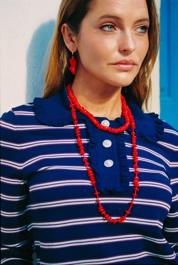 Ontdek de Vergulde kralen halsketting van Bonnie Studios in de kleur Rood bij Orangebag. Op werkdagen voor 21:45 besteld, morgen in huis.