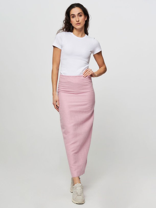 Ontdek de Clara linnen/katoenmix rok van Graumann in de kleur roze bij Orangebag. Op werkdagen voor 21:45 besteld, morgen in huis.