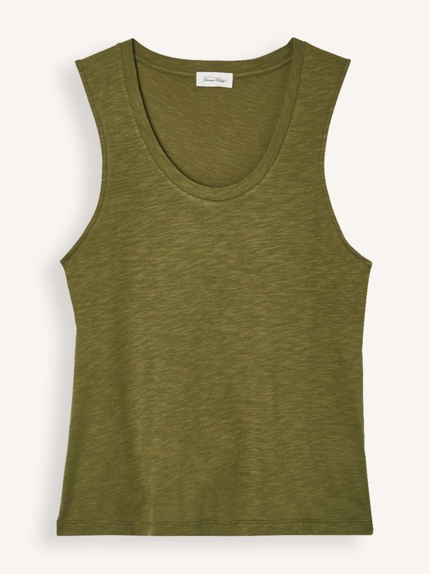 Ontdek de Jacksonville katoenmix slub tanktop van American Vintage in de kleur Mosgroen bij Orangebag. Op werkdagen voor 21:45 besteld, morgen in huis.