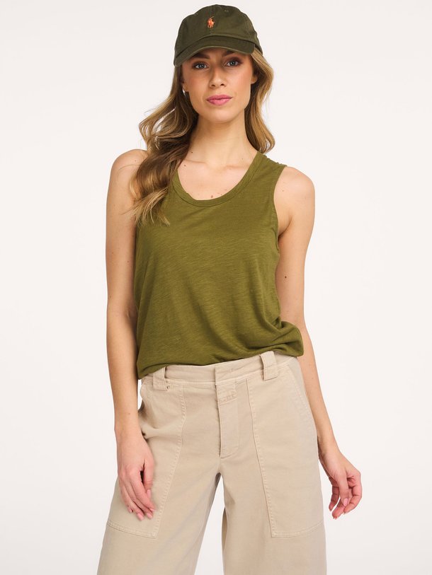 Ontdek de Jacksonville katoenmix slub tanktop van American Vintage in de kleur Mosgroen bij Orangebag. Op werkdagen voor 21:45 besteld, morgen in huis.