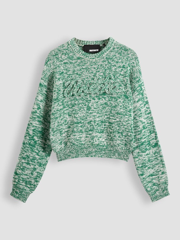Ontdek de Daiane katoenmix gemêleerde logo trui van Rotate Birger Christensen in de kleur groen bij Orangebag. Op werkdagen voor 21:45 besteld, morgen in huis.