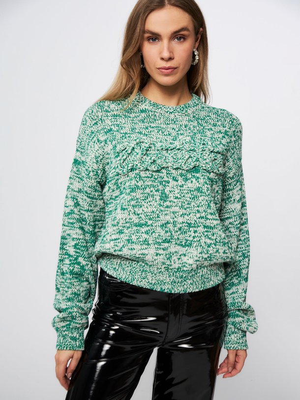 Ontdek de Daiane katoenmix gemêleerde logo trui van Rotate Birger Christensen in de kleur groen bij Orangebag. Op werkdagen voor 21:45 besteld, morgen in huis.