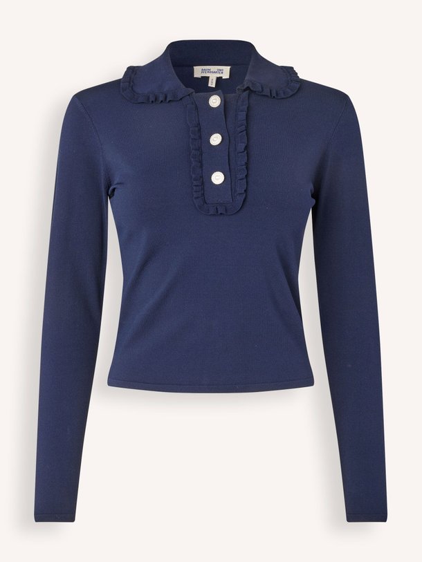 Ontdek de Catarin viscosemix top van Baum und Pferdgarten in de kleur donkerblauw bij Orangebag. Op werkdagen voor 21:45 besteld, morgen in huis.