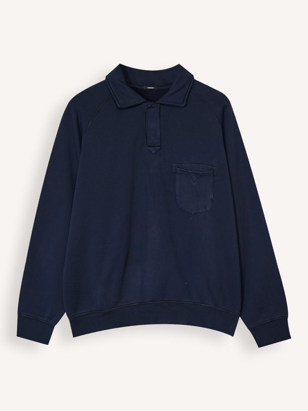 Ontdek de Katoenen polo sweater van Denham in de kleur Donkerblauw bij Orangebag. Op werkdagen voor 21:45 besteld, morgen in huis.