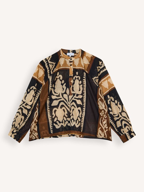 Ontdek de Eji katoenen top met dessin van La Fee Maraboutee in de kleur Bruin bij Orangebag. Op werkdagen voor 21:45 besteld, morgen in huis.